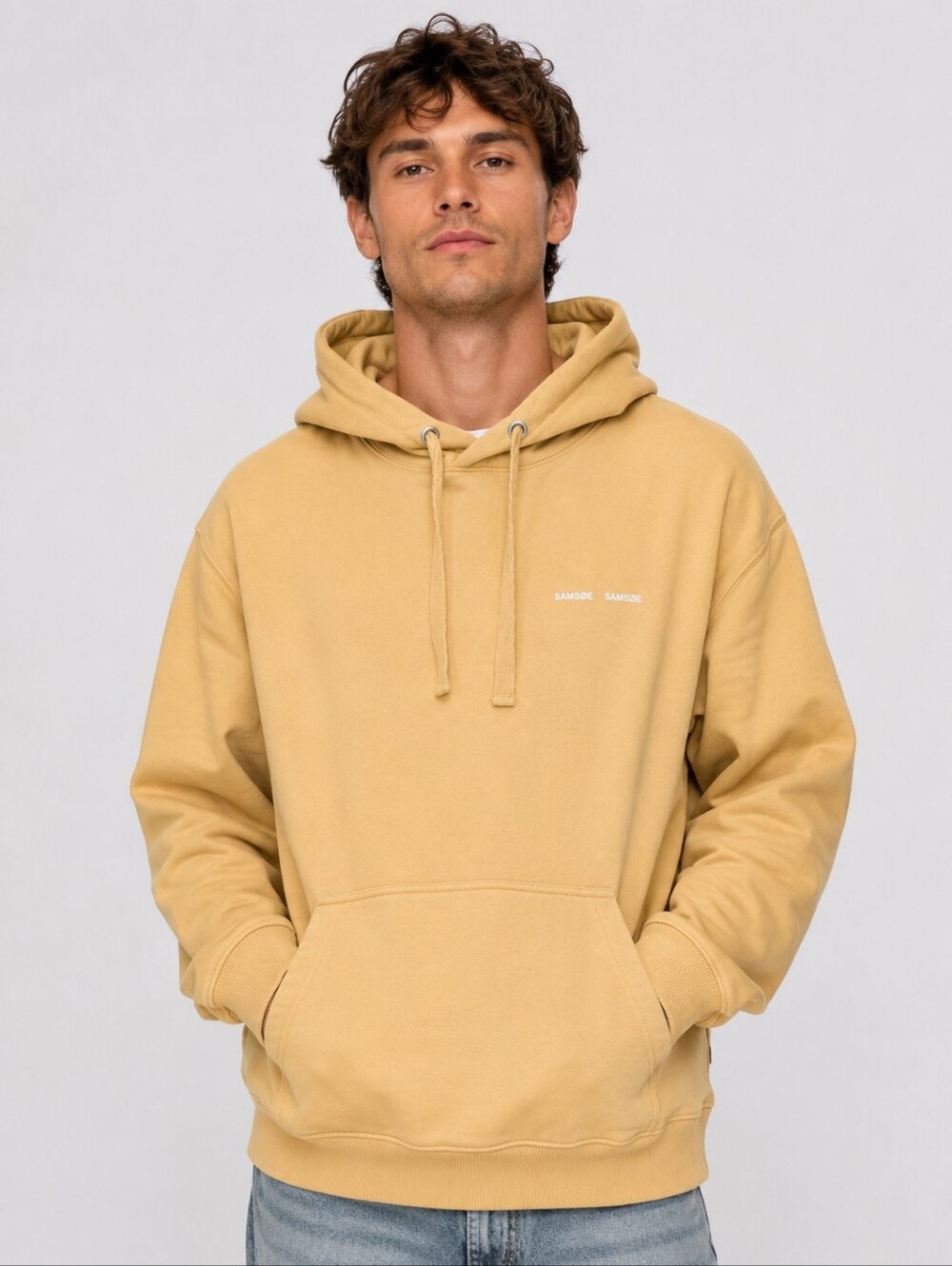 Samsoe Samsoe Norsbro Hoodie Men's Large Ochre Heavyweight Pullover Sweatshirt